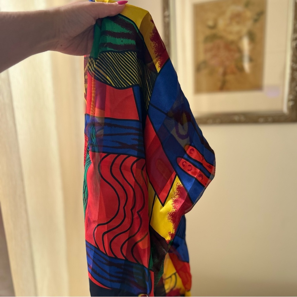 multicolor scarf wrap “picasso” painting 40 x 40
